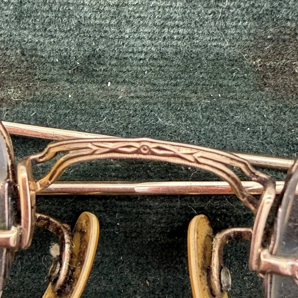 Antique Vtg Eyeglasses 1/10 12K Gold Filled‎ Bausch & Lomb Leather Case